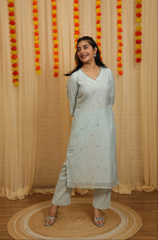 Niva Malai Chanderi Hand Work Suit