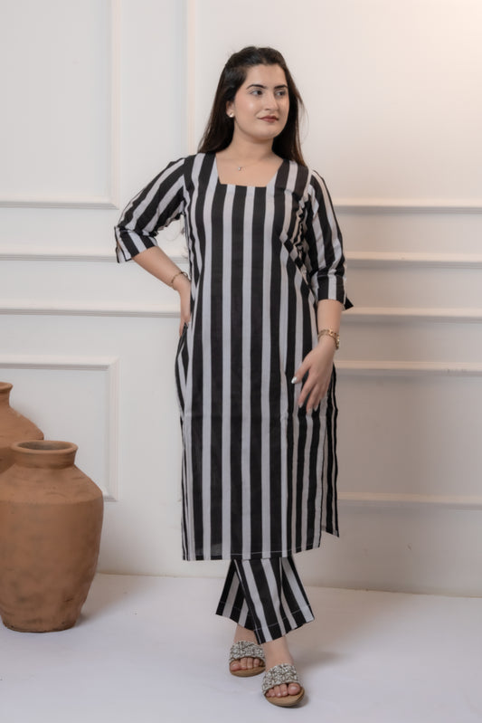 Noire Hand Block Kurta Set