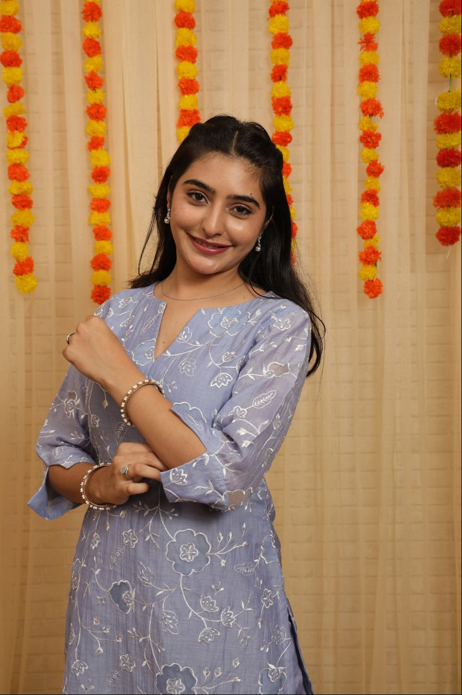 Naina Applique Worked Malai Chanderi Suit