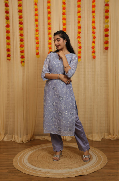 Naina Applique Worked Malai Chanderi Suit