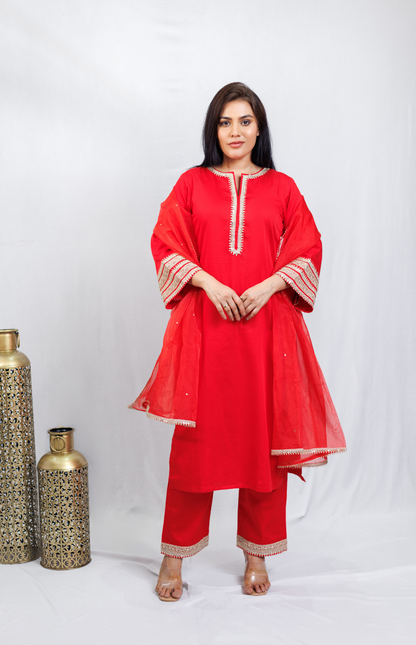 Mrignayani Organza Dupatta Suit Set