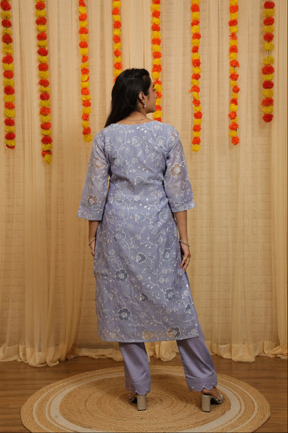 Naina Applique Worked Malai Chanderi Suit