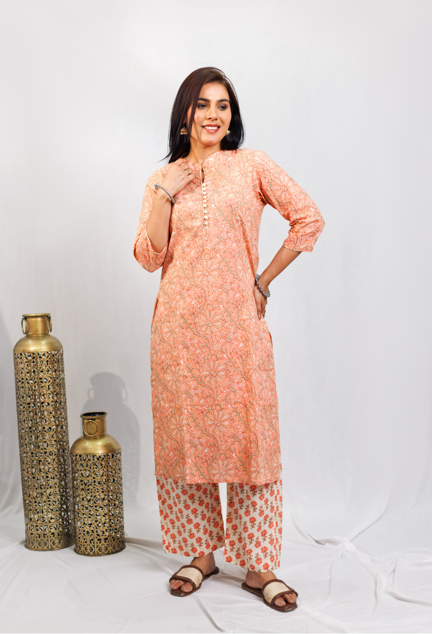 Peach Blossom kurta Set