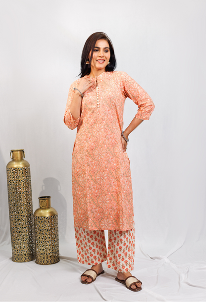 Peach Blossom kurta Set