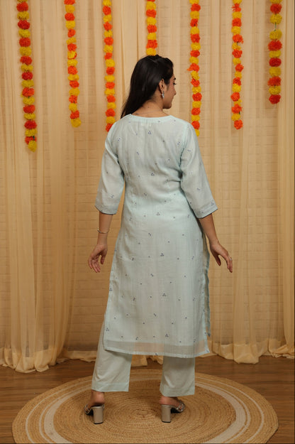 Niva Malai Chanderi Hand Work Suit