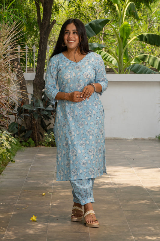 Firoza Phool Afghani Dupatta Set