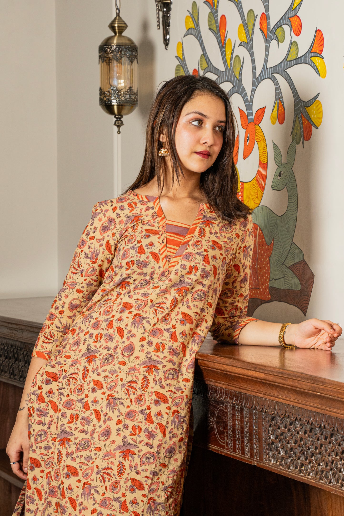 Dusky Bloom Block Printed Kurta Set