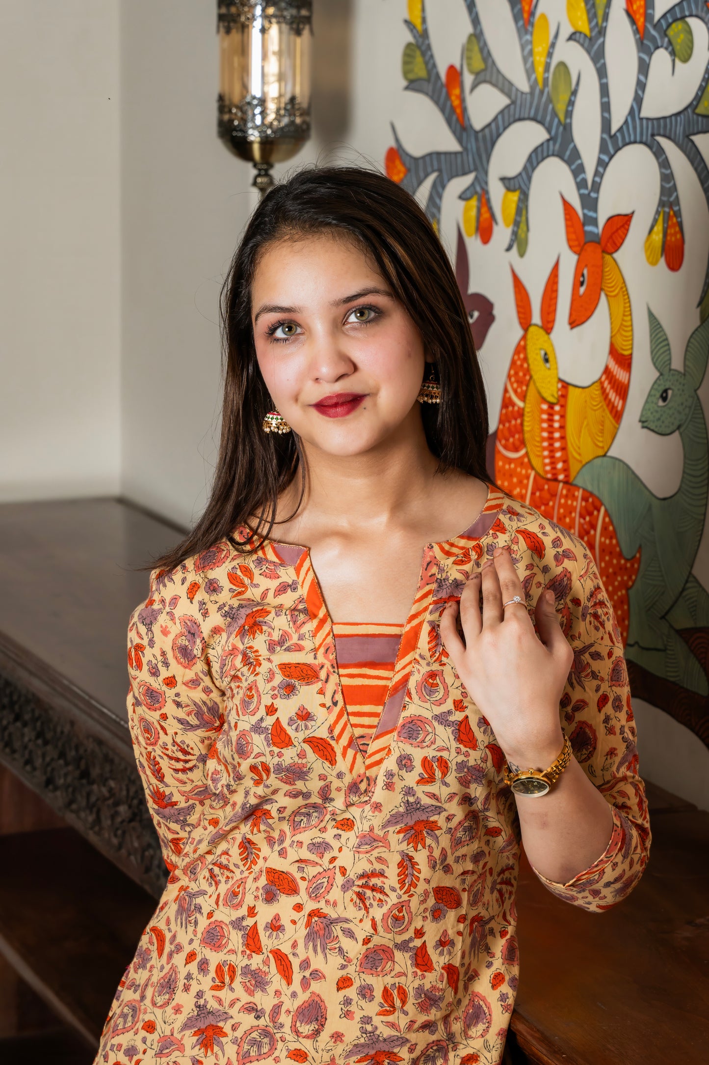 Dusky Bloom Block Printed Kurta Set