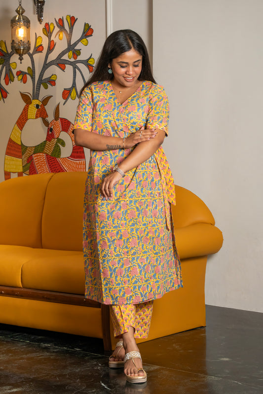 Gulbandh Angarakha Block printed set