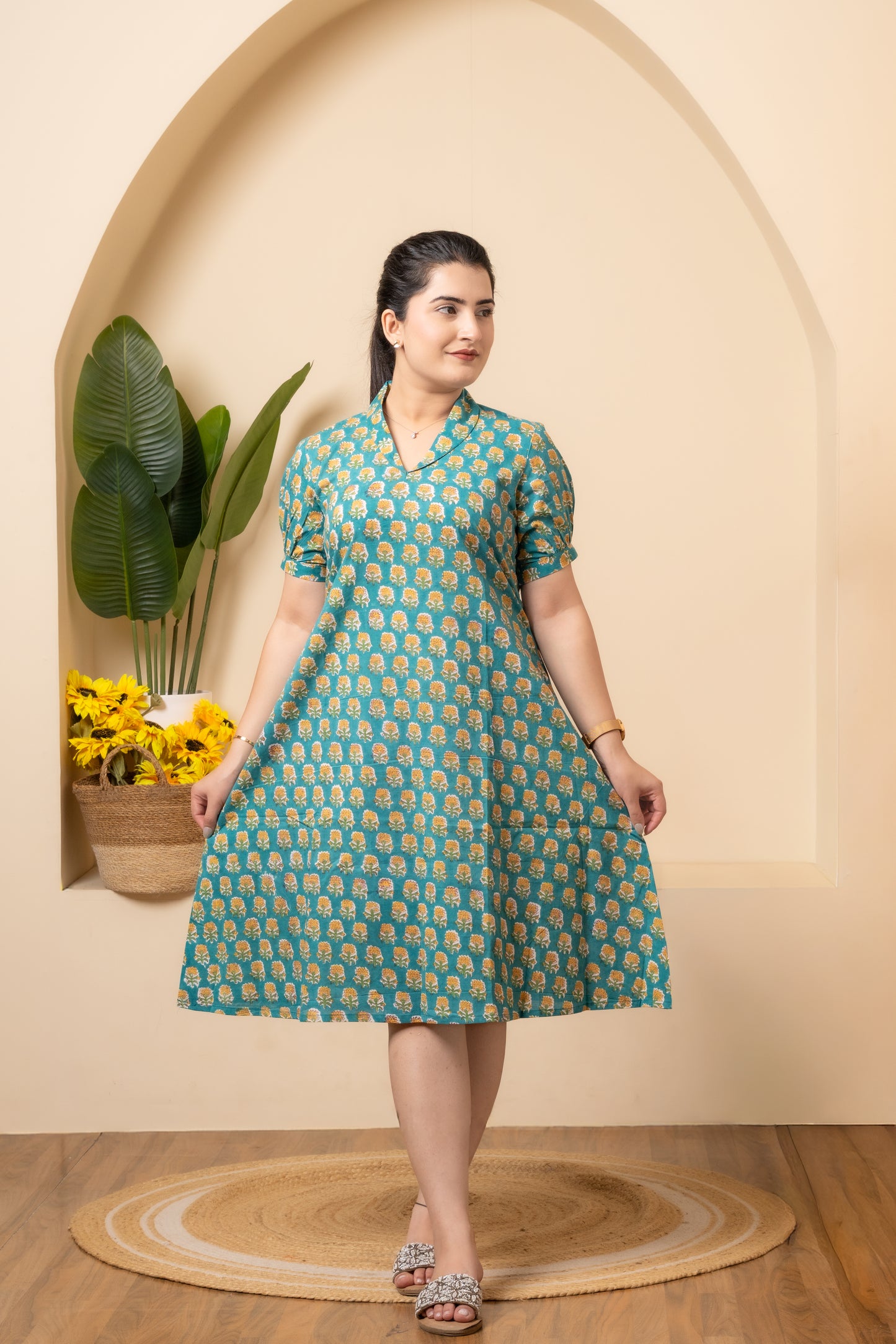 Zariya Hand Block Print Dress