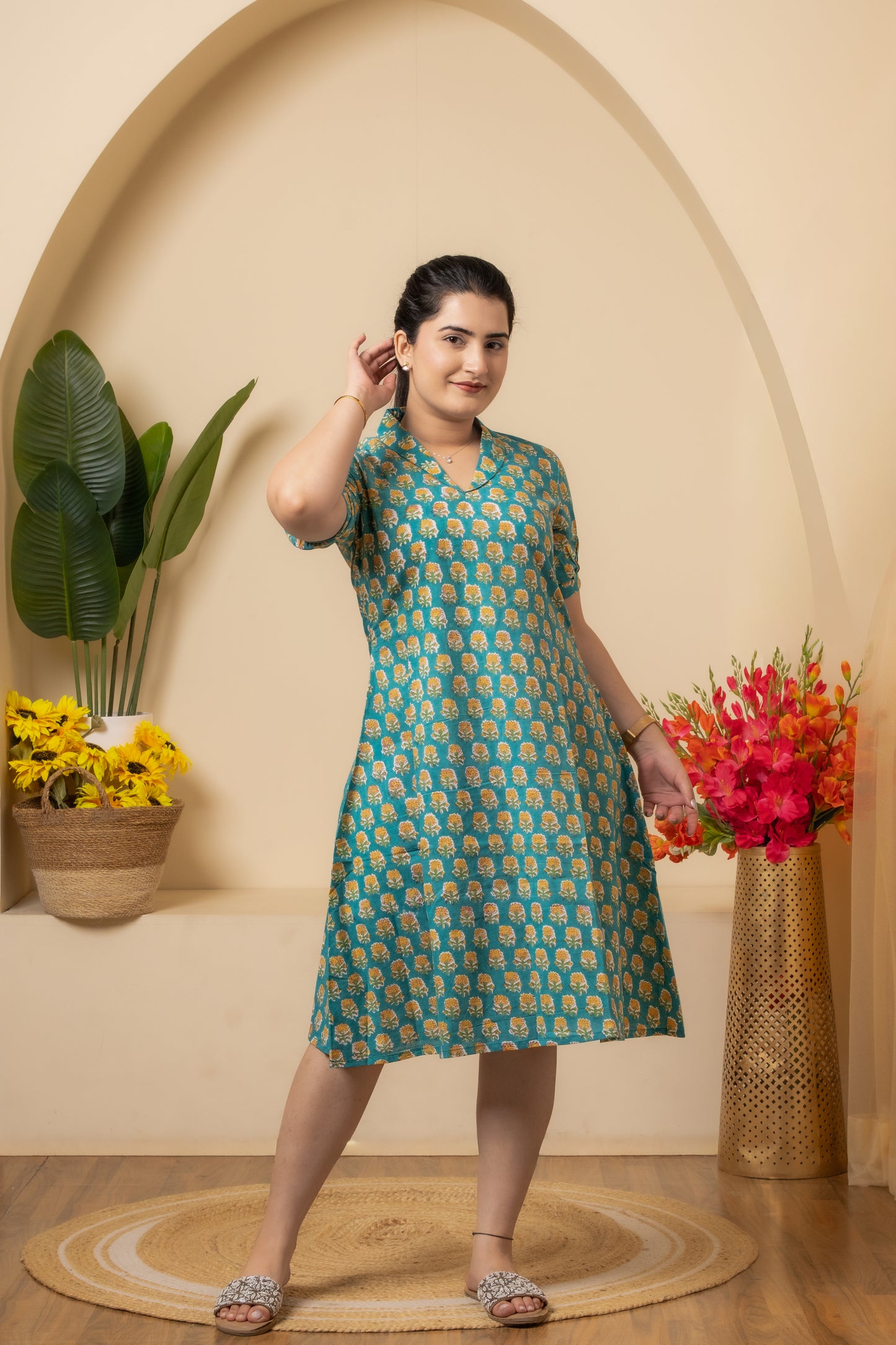 Zariya Hand Block Print Dress