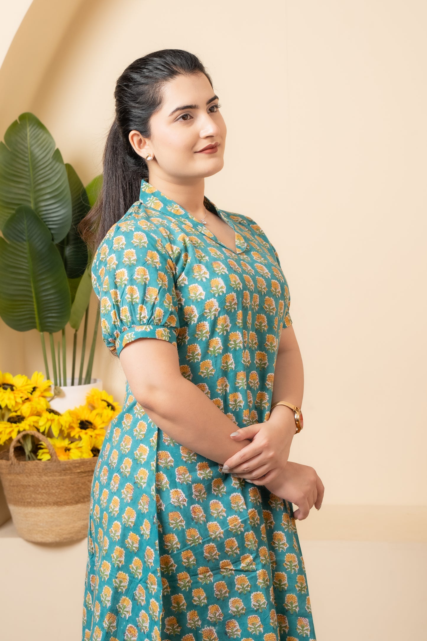 Zariya Hand Block Print Dress