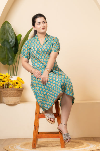 Zariya Hand Block Print Dress