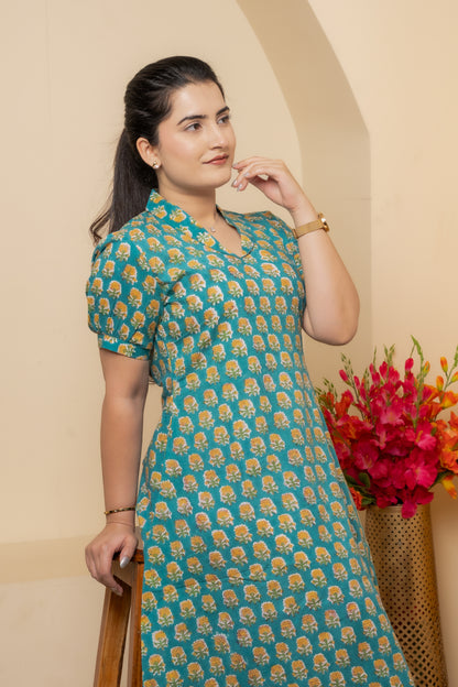 Zariya Hand Block Print Dress