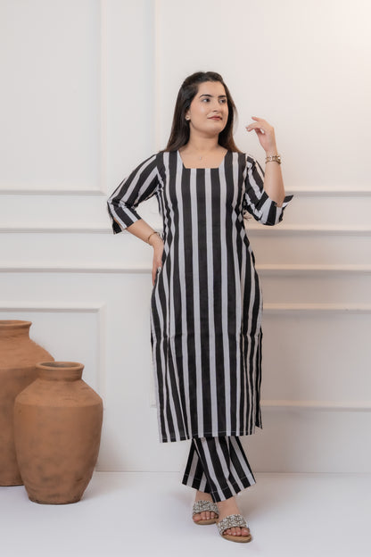 Noire Hand Block Kurta Set