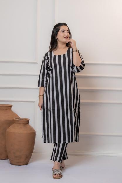 Noire Hand Block Kurta Set