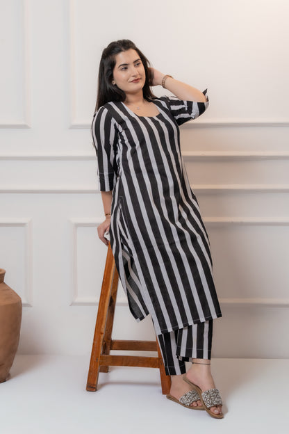 Noire Hand Block Kurta Set