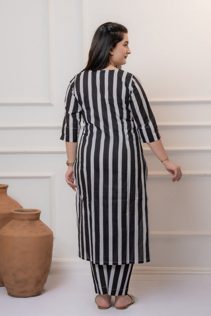 Noire Hand Block Kurta Set