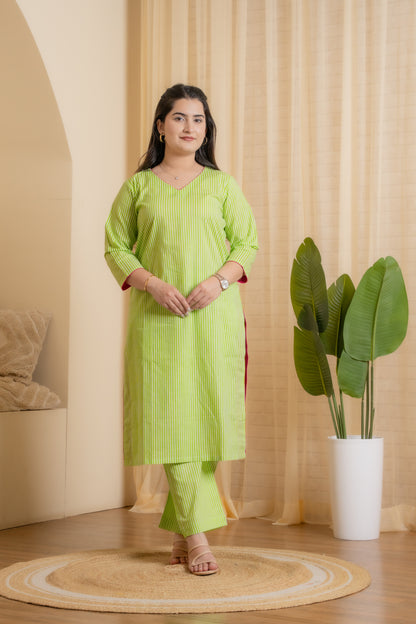 Ahana Hand Block Kurta set