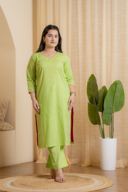 Ahana Hand Block Kurta set