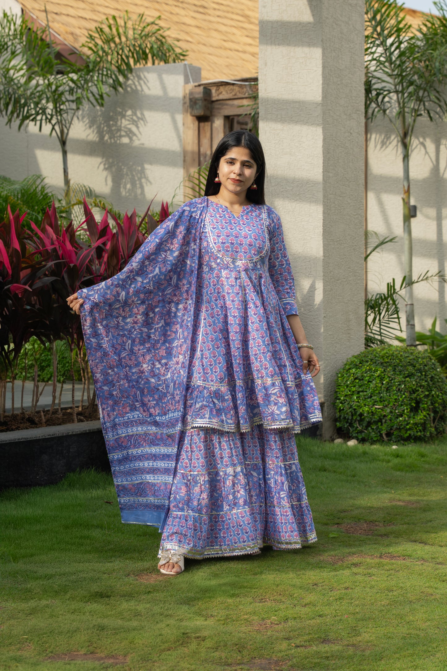 Mrigaani Handblock Print Sherara set