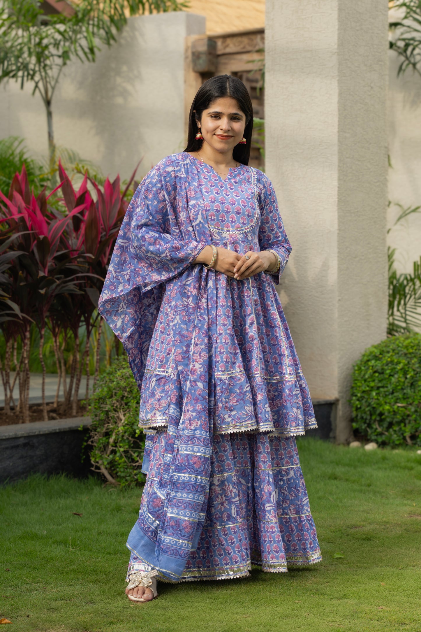 Mrigaani Handblock Print Sherara set