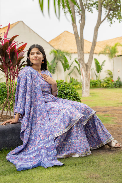 Mrigaani Handblock Print Sherara set