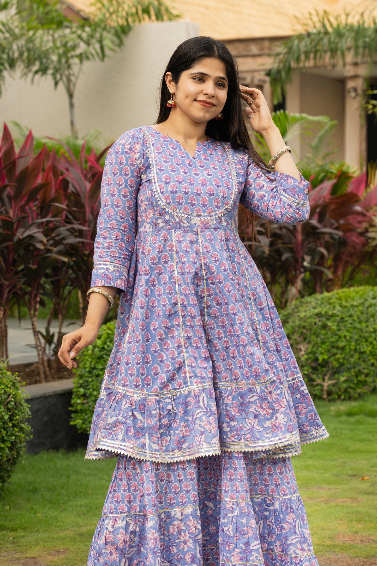 Mrigaani Handblock Print Sherara set