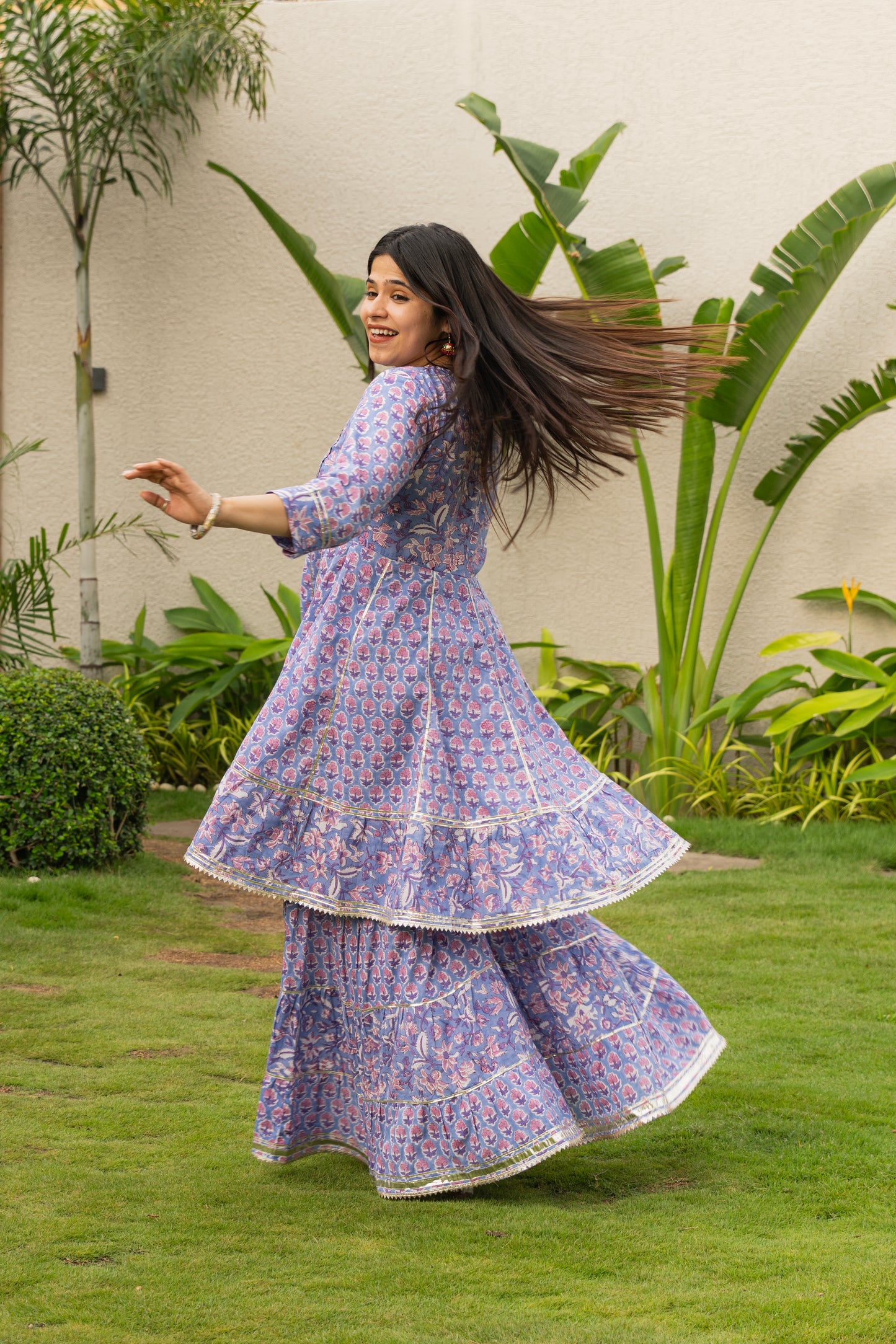 Mrigaani Handblock Print Sherara set