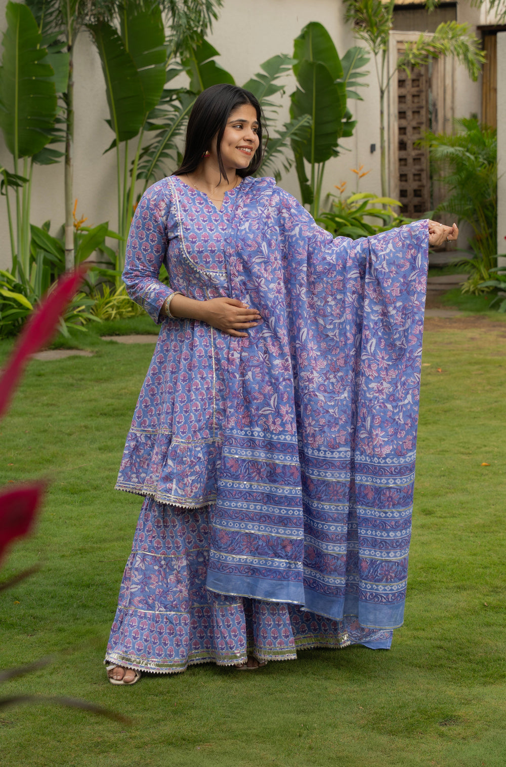 Mrigaani Handblock Print Sherara set