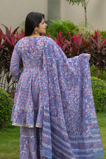 Mrigaani Handblock Print Sherara set