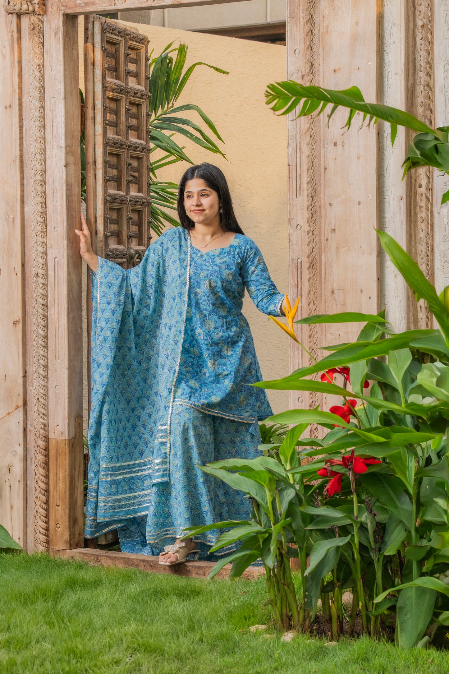 Neelanjali Handblock Print Sharara set