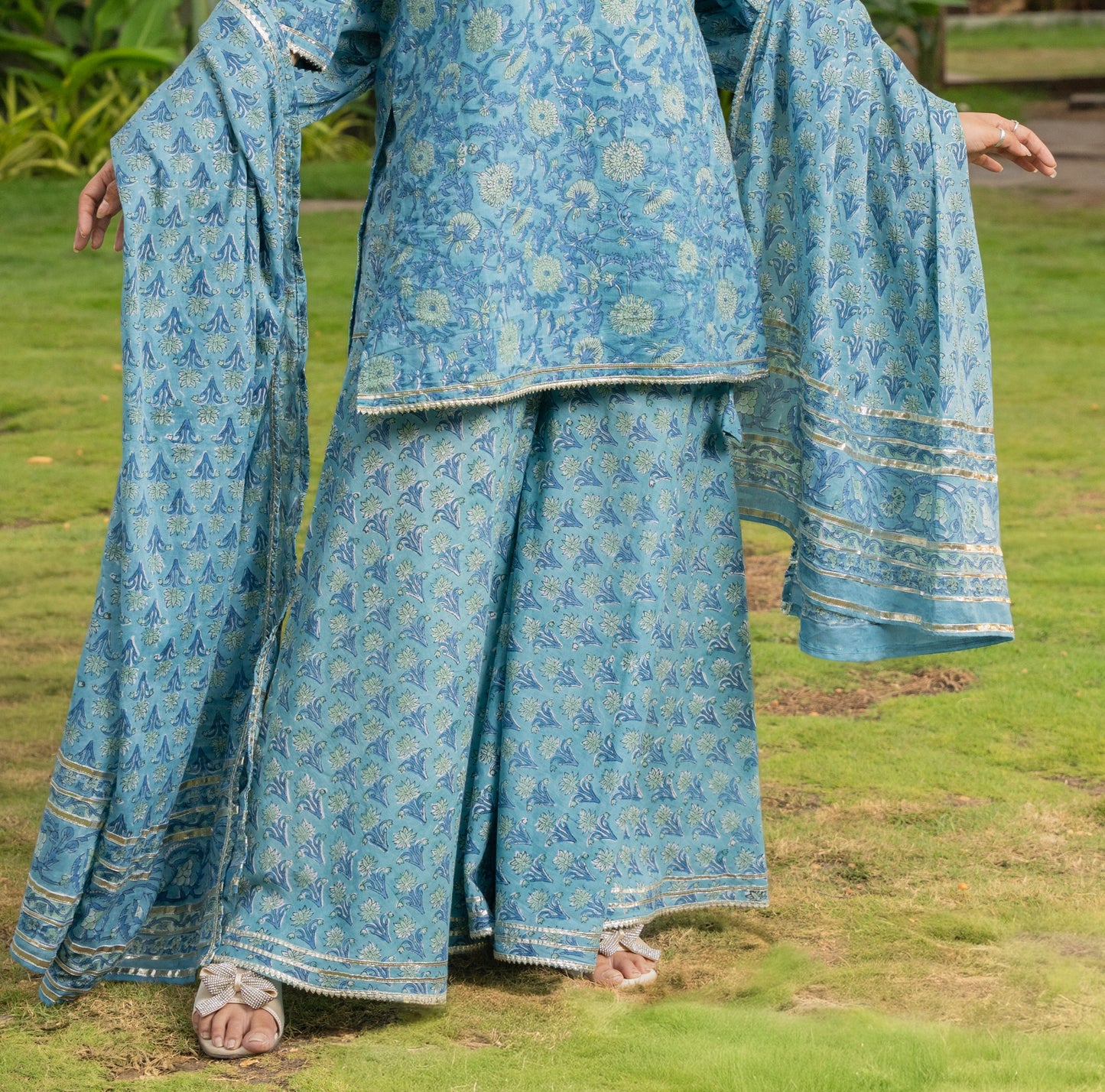 Neelanjali Handblock Print Sharara set