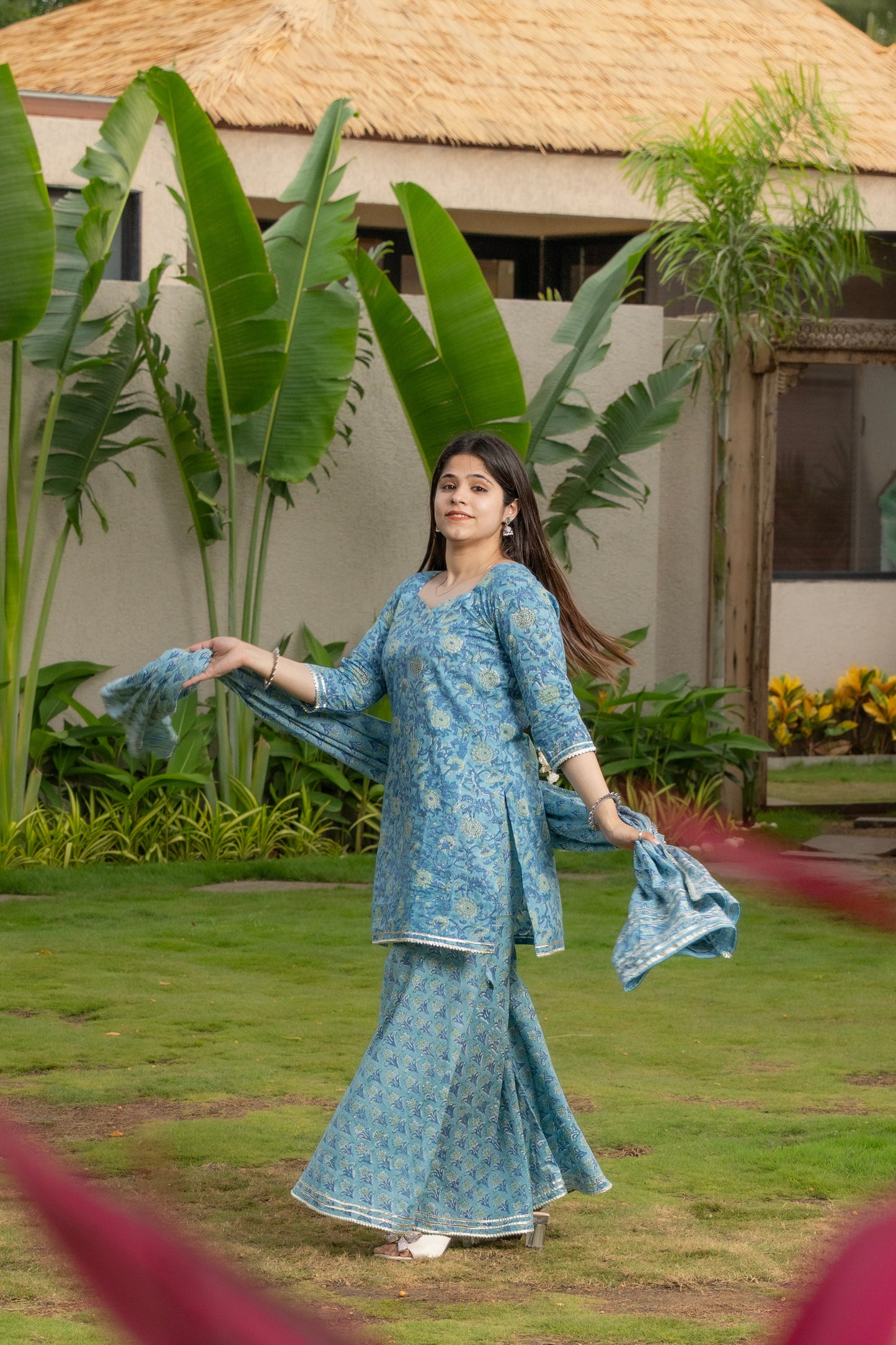 Neelanjali Handblock Print Sharara set