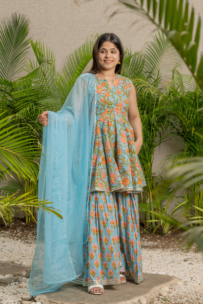 Chandani Handblock Print Sharara Set
