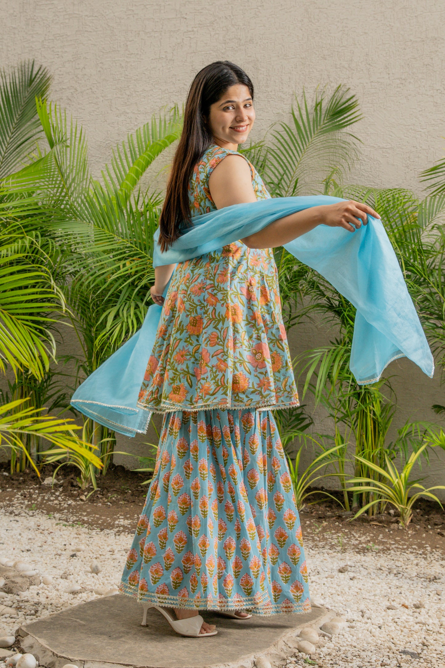 Chandani Handblock Print Sharara Set