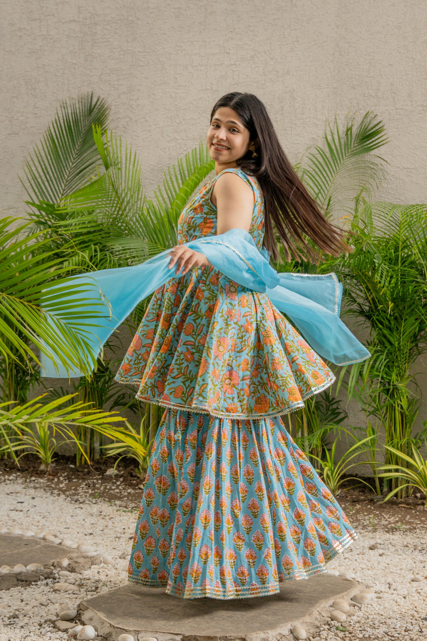 Chandani Handblock Print Sharara Set