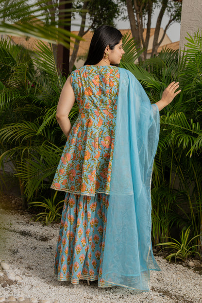 Chandani Handblock Print Sharara Set