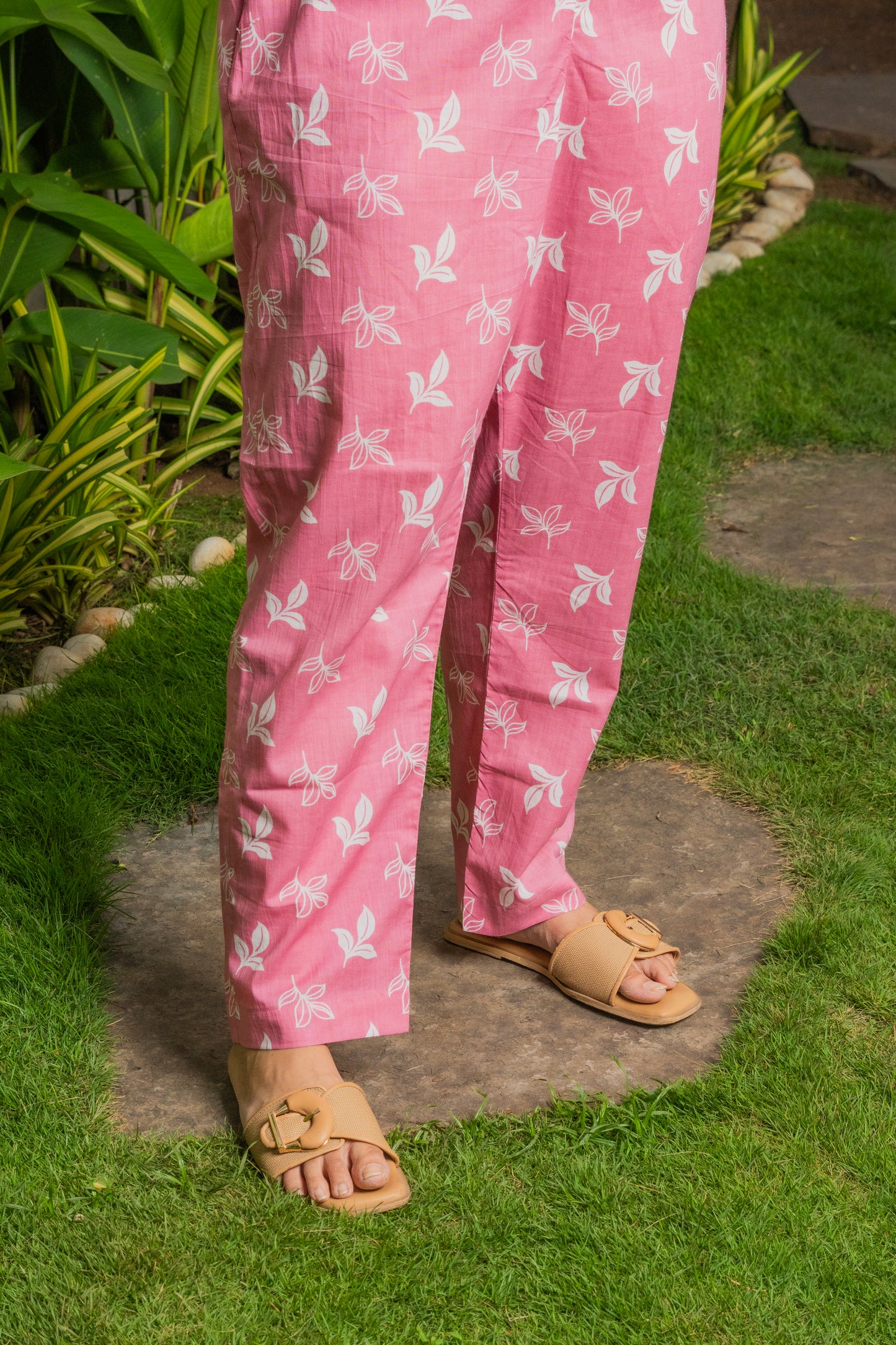 Rose pink Floral Dupatta set