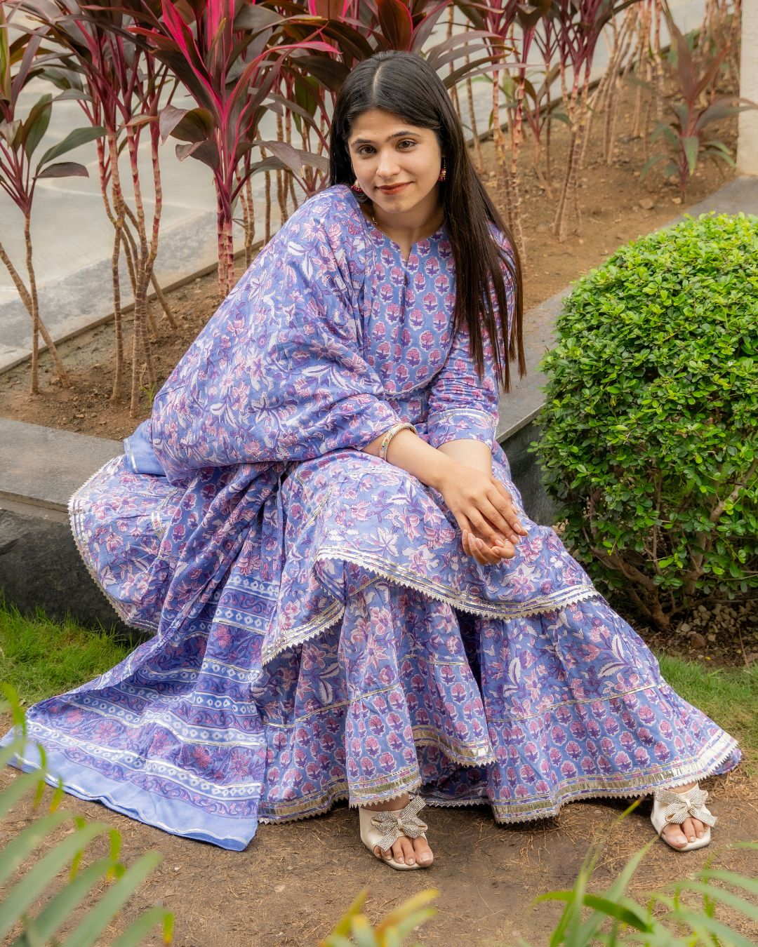 Mrigaani Handblock Print Sherara set