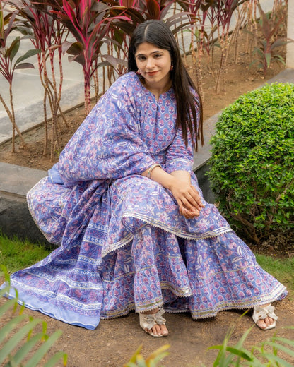 Mrigaani Handblock Print Sherara set