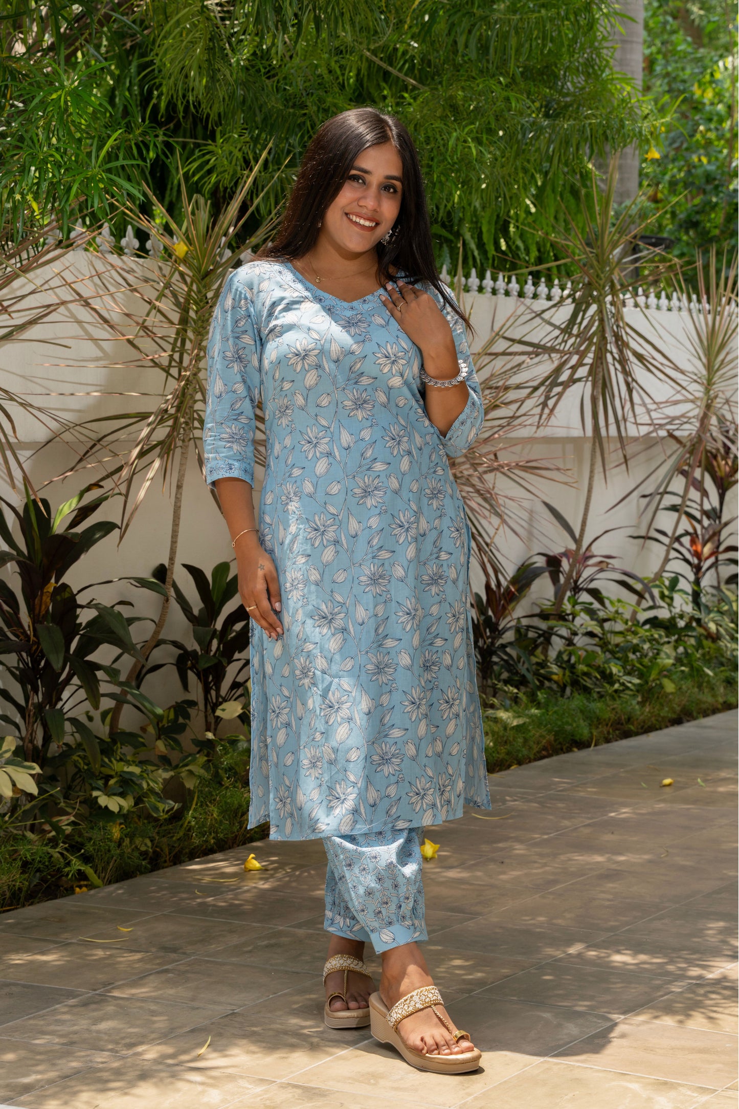 Firoza Phool Afghani Dupatta Set