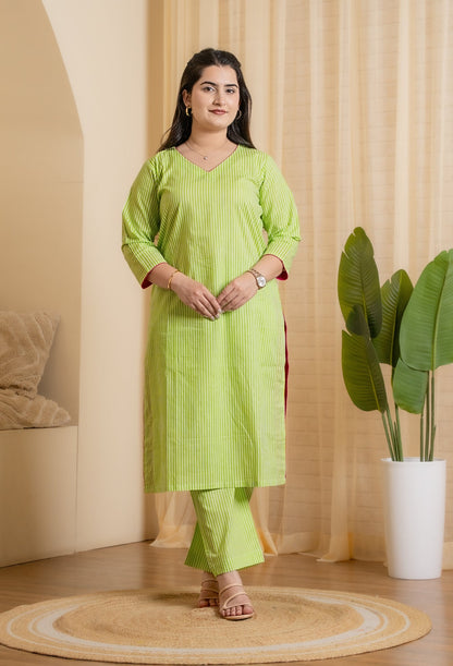 Ahana Hand Block Kurta set